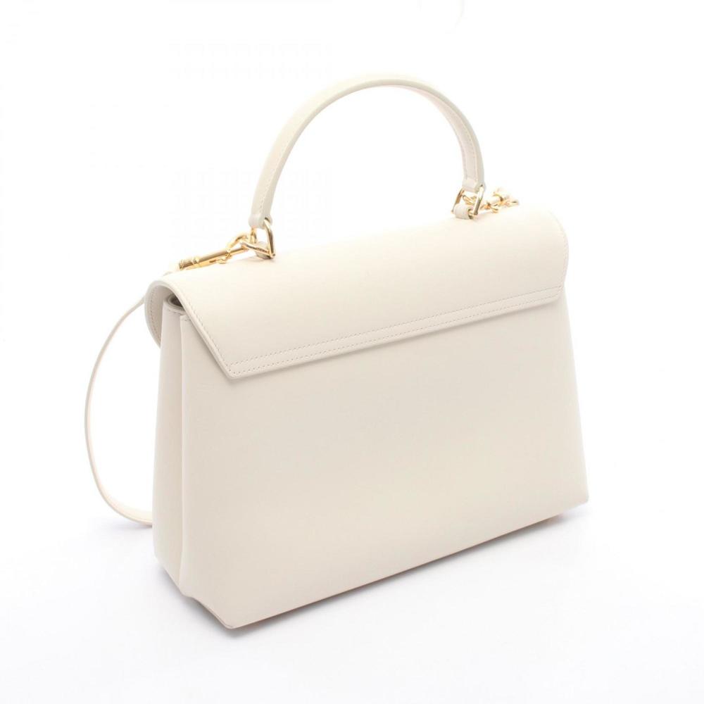 Celine Medium Nino Handbag, Leather, Women's, White, 117523 - Picture 2 of 7